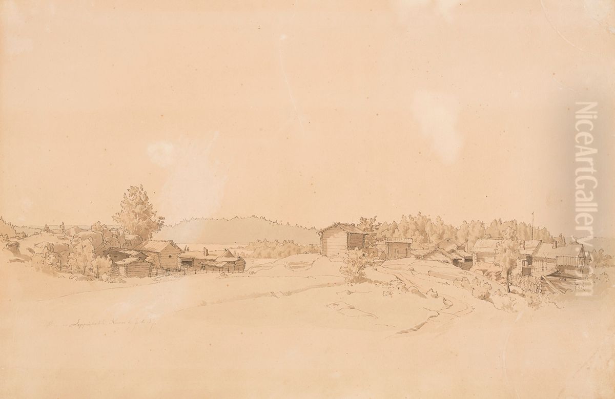 Leppalahden talo Kurussa Oil Painting by Werner Holmberg