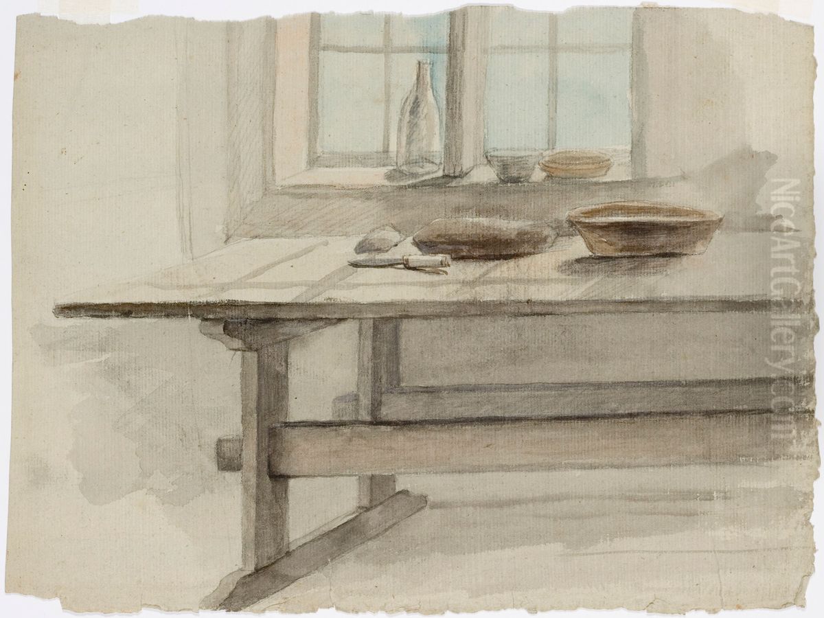 Sisakuva keittiosta Oil Painting by Robert Wilhelm Ekman