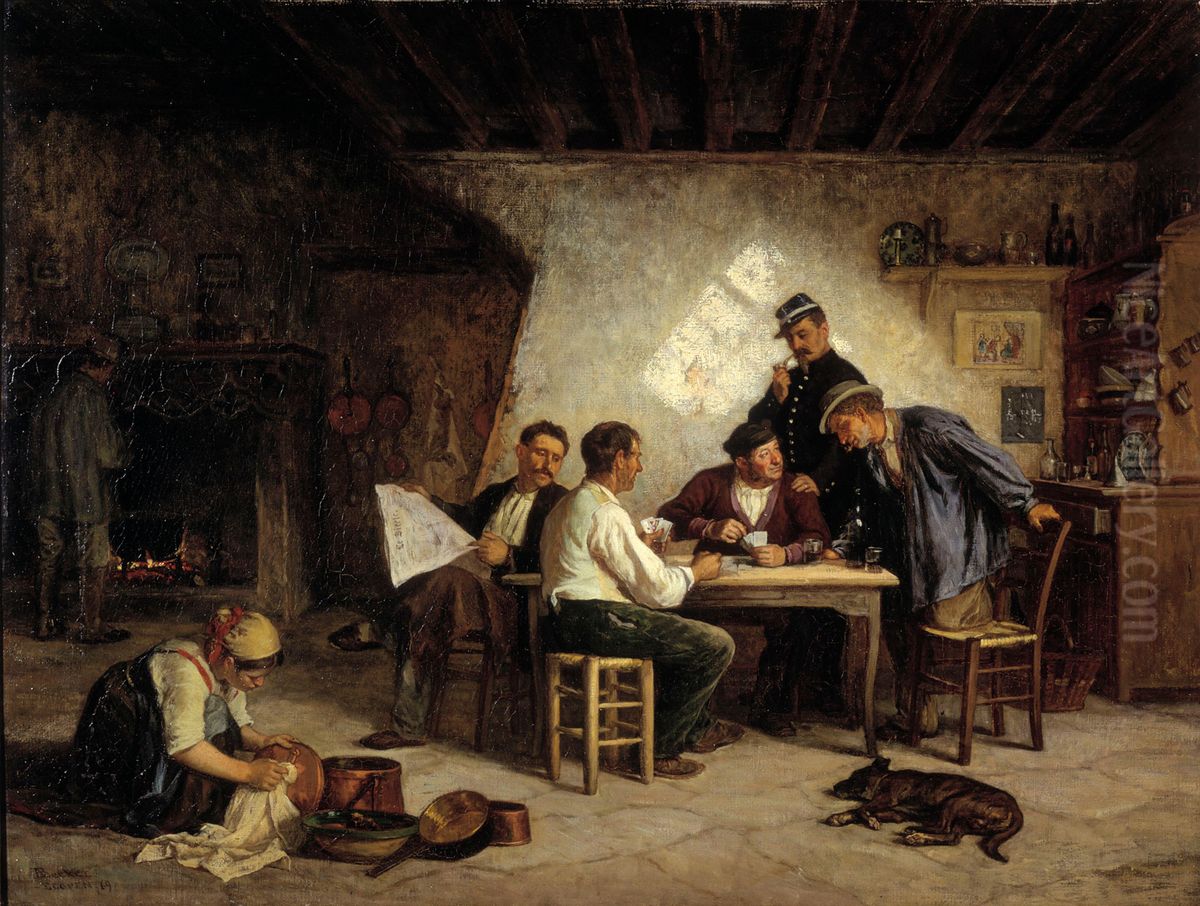 Pikettipeli Oil Painting by Adolf von Becker