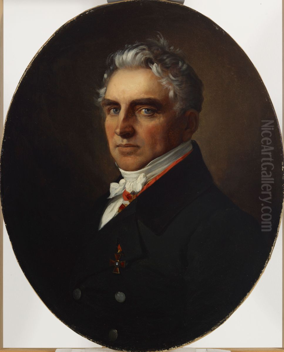 Salaneuvos Carl Daniel von Haartman Oil Painting by Carl Timoleon von Neff