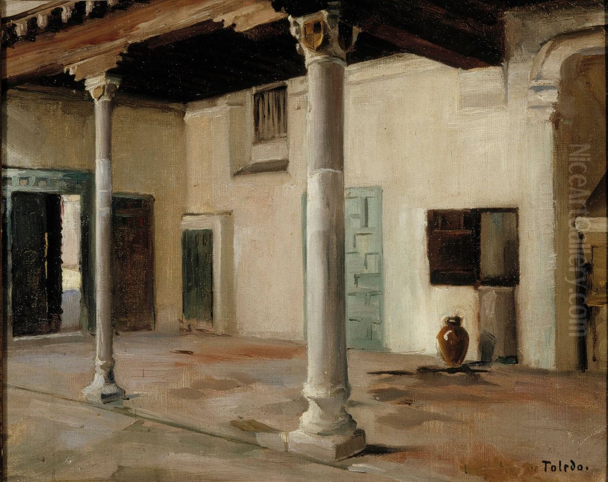 Courtyard in Toledo Oil Painting by Albert Edelfelt