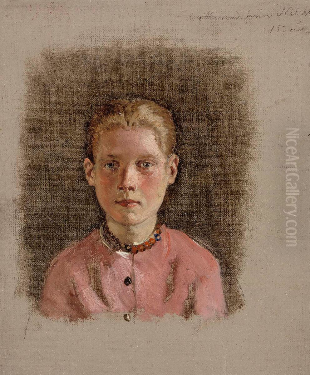 Tyton paa, harjoitelma Oil Painting by Adolf von Becker