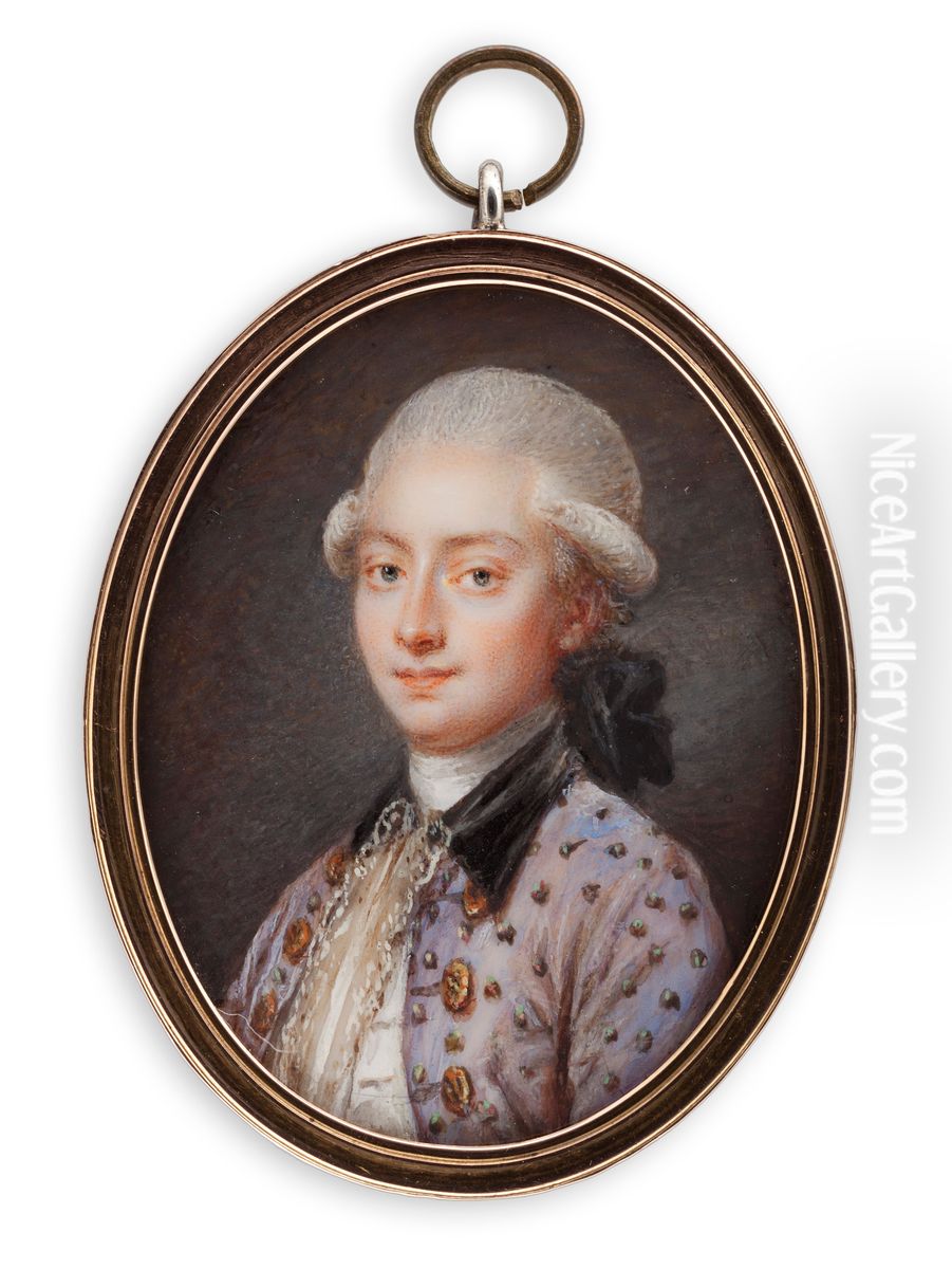Portrait of a young man Oil Painting by Peter Adolf Hall