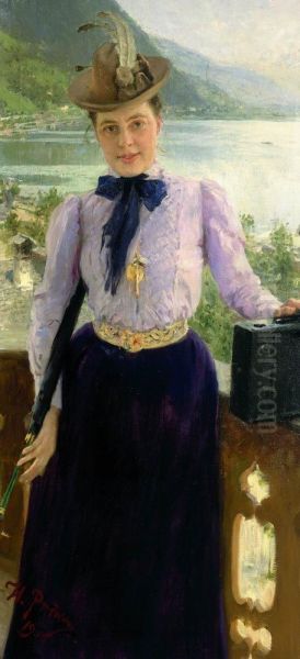Retrato de Natalia Nordman Oil Painting by Repin Iliya