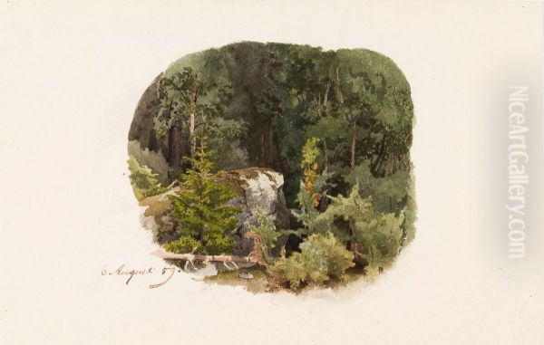 Metsansisusta Oil Painting by Werner Holmberg