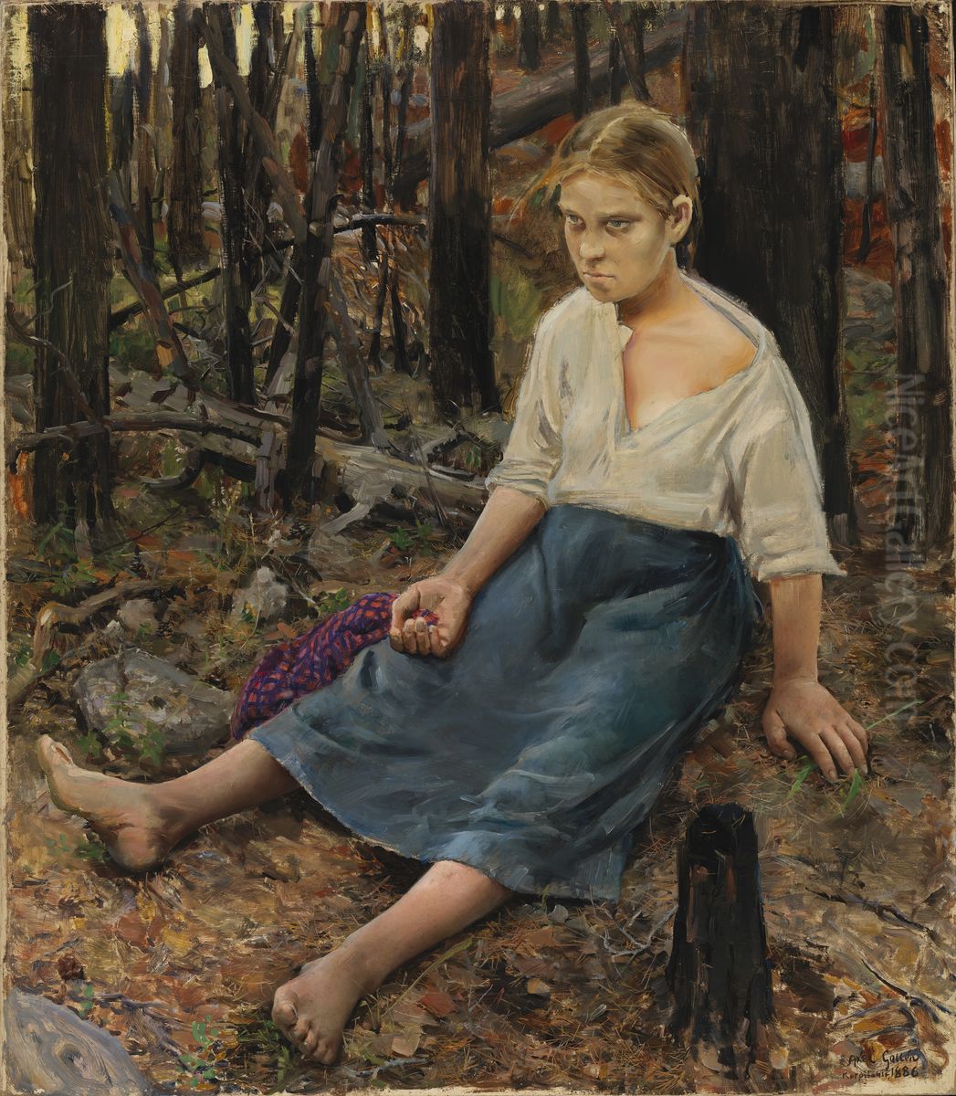 Den vilsegangna Oil Painting by Akseli Valdemar Gallen-Kallela
