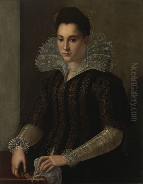 Portratt av dam Oil Painting by Alessandro Allori