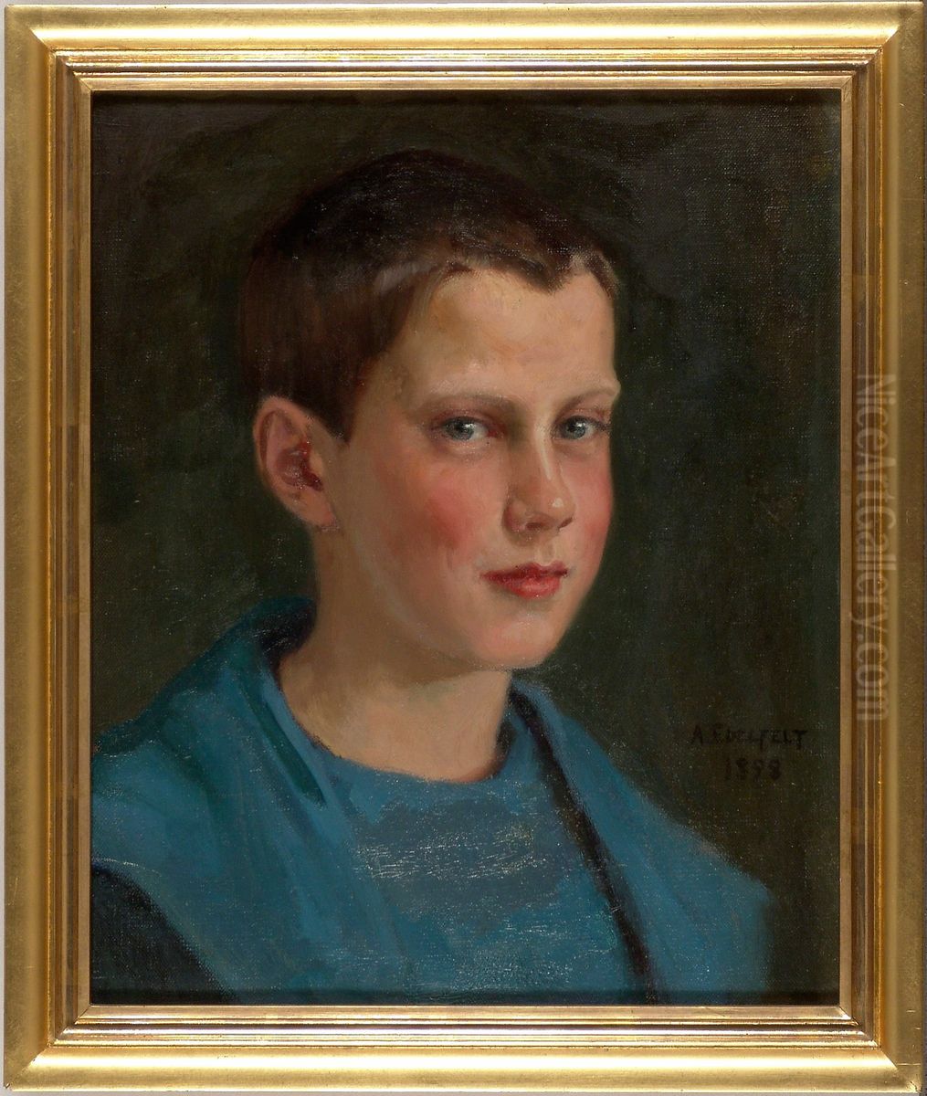 Erik Edelfelt lapsena Oil Painting by Albert Edelfelt