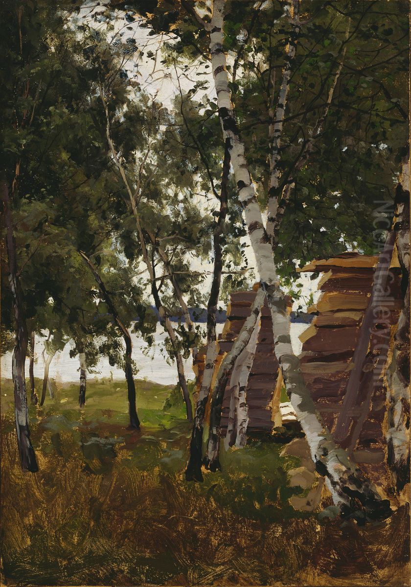 Maisemaluonnos, Lemstrom Oil Painting by Victor Westerholm