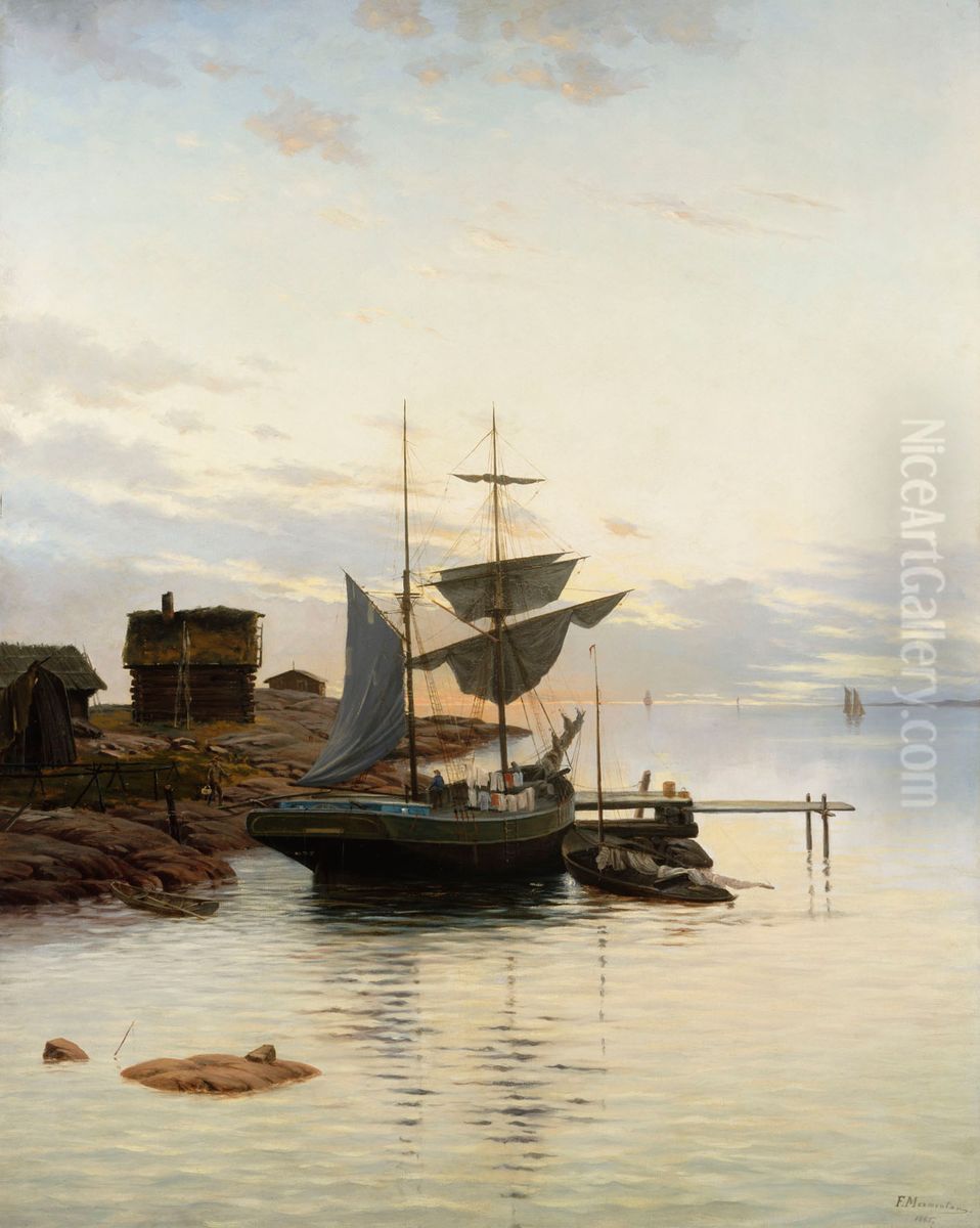Marine Landscape, Motif from Hirvisalo Oil Painting by Frans Maexmontan