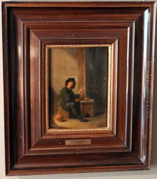 uomo che fuma la pipa Oil Painting by David Teniers the Younger