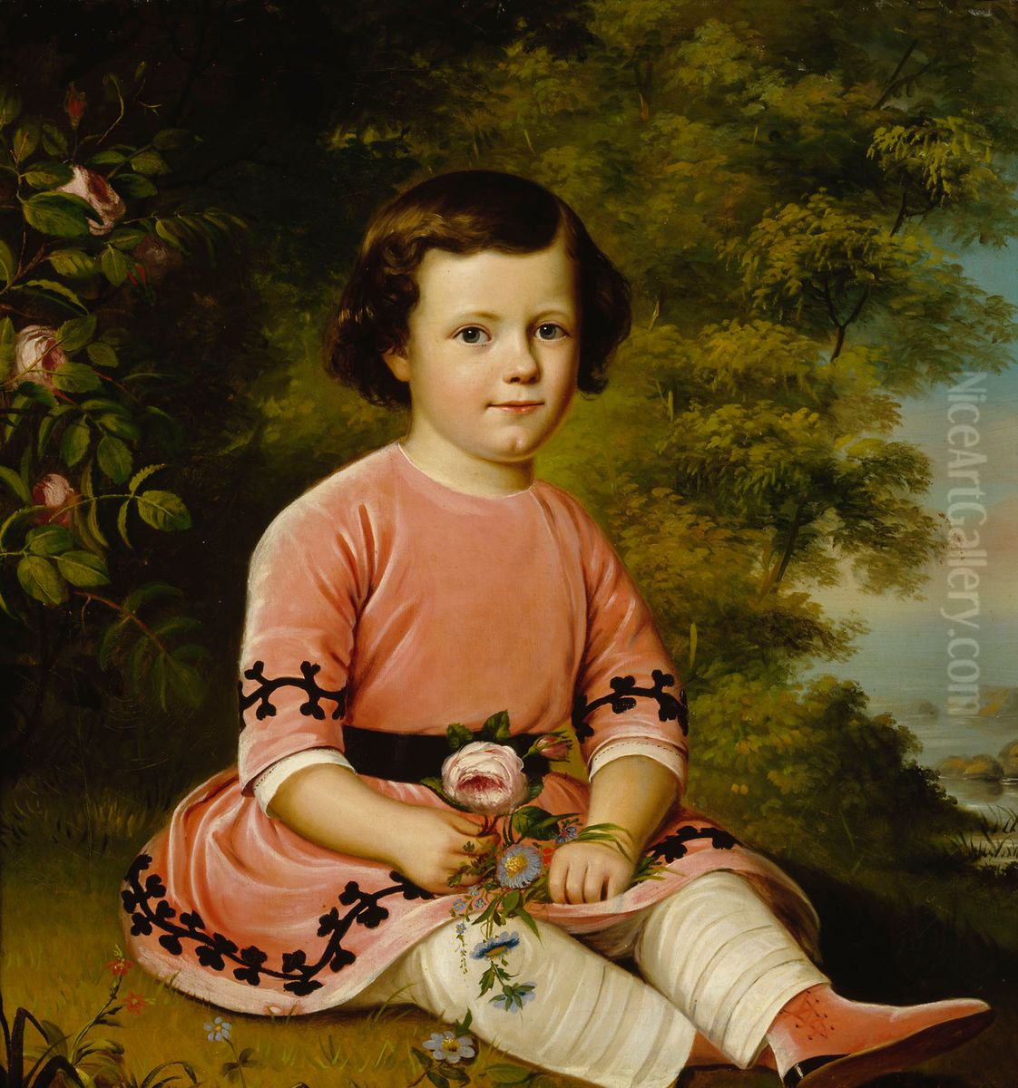 F. M. Maexmontan as a Child Oil Painting by Johan Erik Lindh