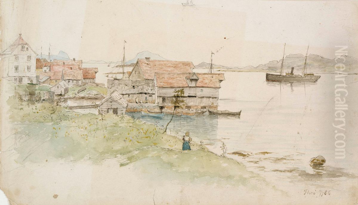 Rantamaisema, Floro Oil Painting by Oscar Kleineh