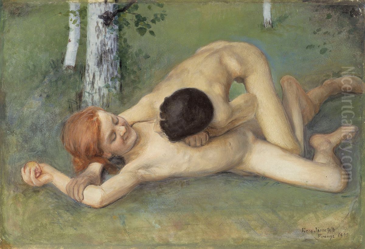 Igrausie deti Oil Painting by Eero Jarnefelt