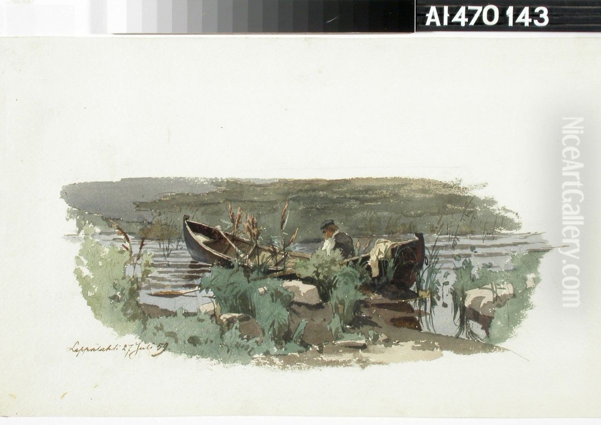 Frithjof Federley veneessa Oil Painting by Werner Holmberg