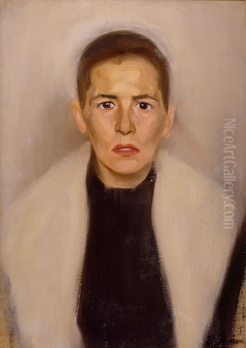 Den sjuka kvinnan Oil Painting by Einar Ilmoni