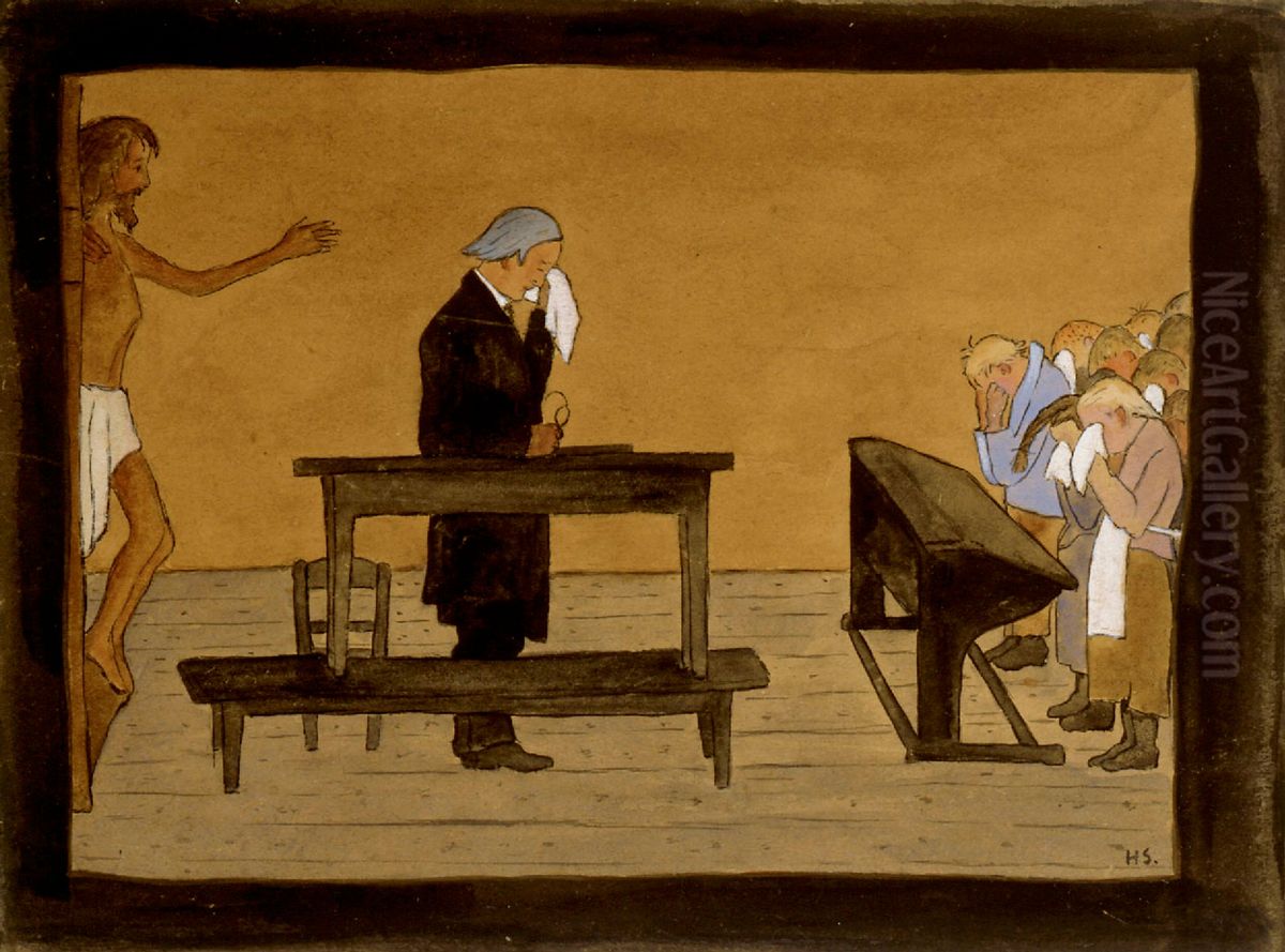 For Thy Sake ; For Your Sake Oil Painting by Hugo Simberg