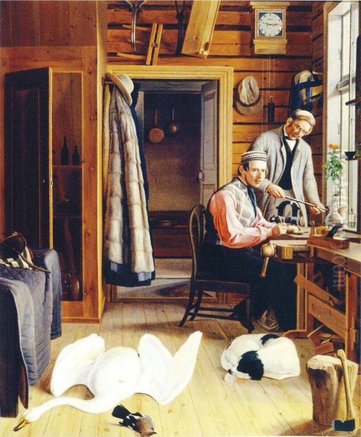 Sisakuva Mariebergin verstaasta Oil Painting by Ferdinand von Wright