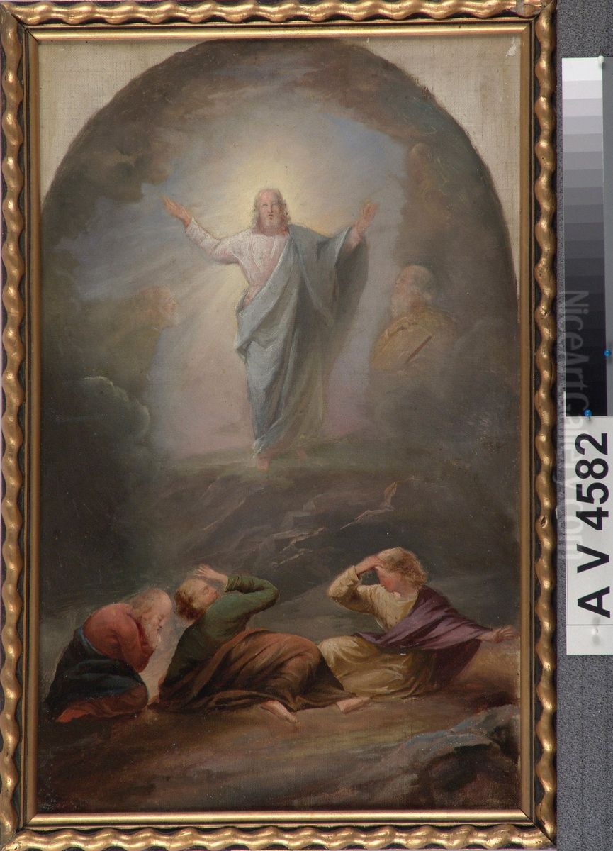 Kristuksen kirkastus, Ikaalisten kirkon alttaritaulun luonnos Oil Painting by Berndt Godenhjelm