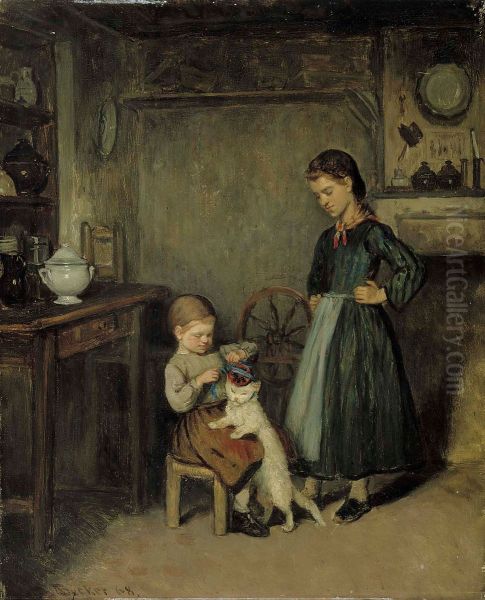 A French Interior Oil Painting by Adolf von Becker