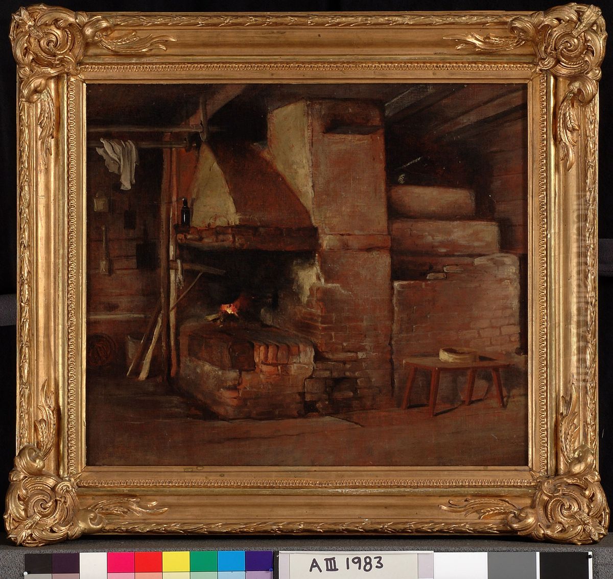 Sisakuva uusmaalaisesta tuvasta Oil Painting by Albert Edelfelt