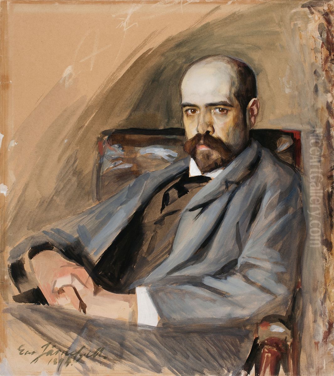 Portrait of Gunnar Berndtson Oil Painting by Eero Jarnefelt