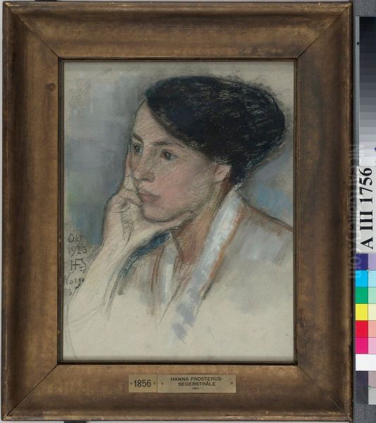 Kvinnoportratt Oil Painting by Hanna Frosterus-Segerstrale