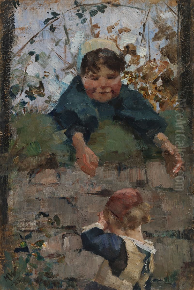 Afskedet Oil Painting by Maria Wiik