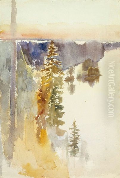 View from Kaukola Ridge Oil Painting by Albert Edelfelt