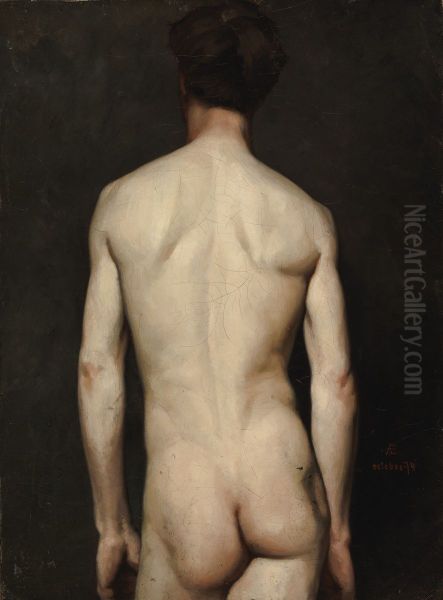Miesmalli, akatemiaharjoitelma Oil Painting by Albert Edelfelt