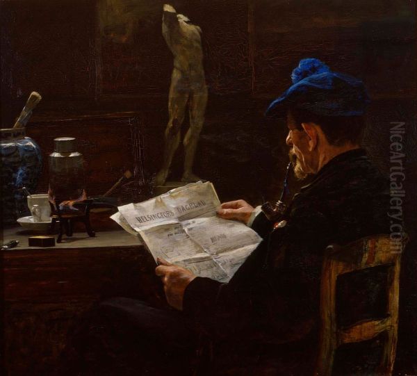 In the Studio Oil Painting by Victor Westerholm