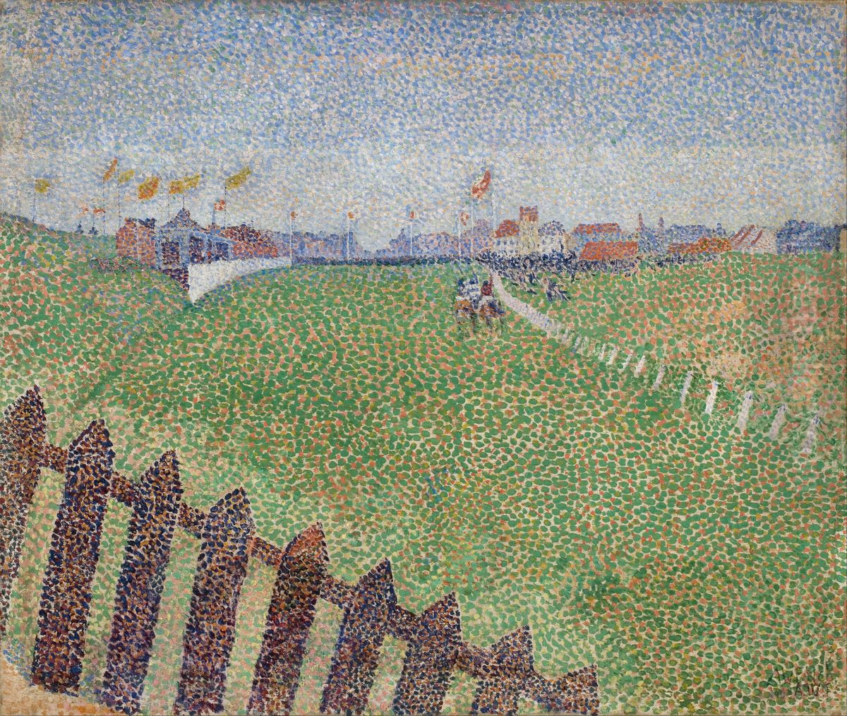 The Wellington Racecourse in Drizzle (Ostende) Oil Painting by Alfred William Finch