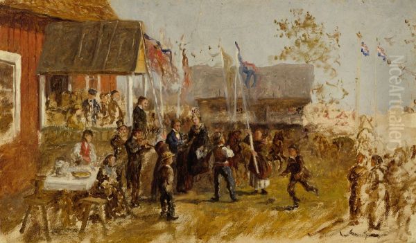 Haat Ahvenanmaalla, luonnos Oil Painting by Karl Jansson