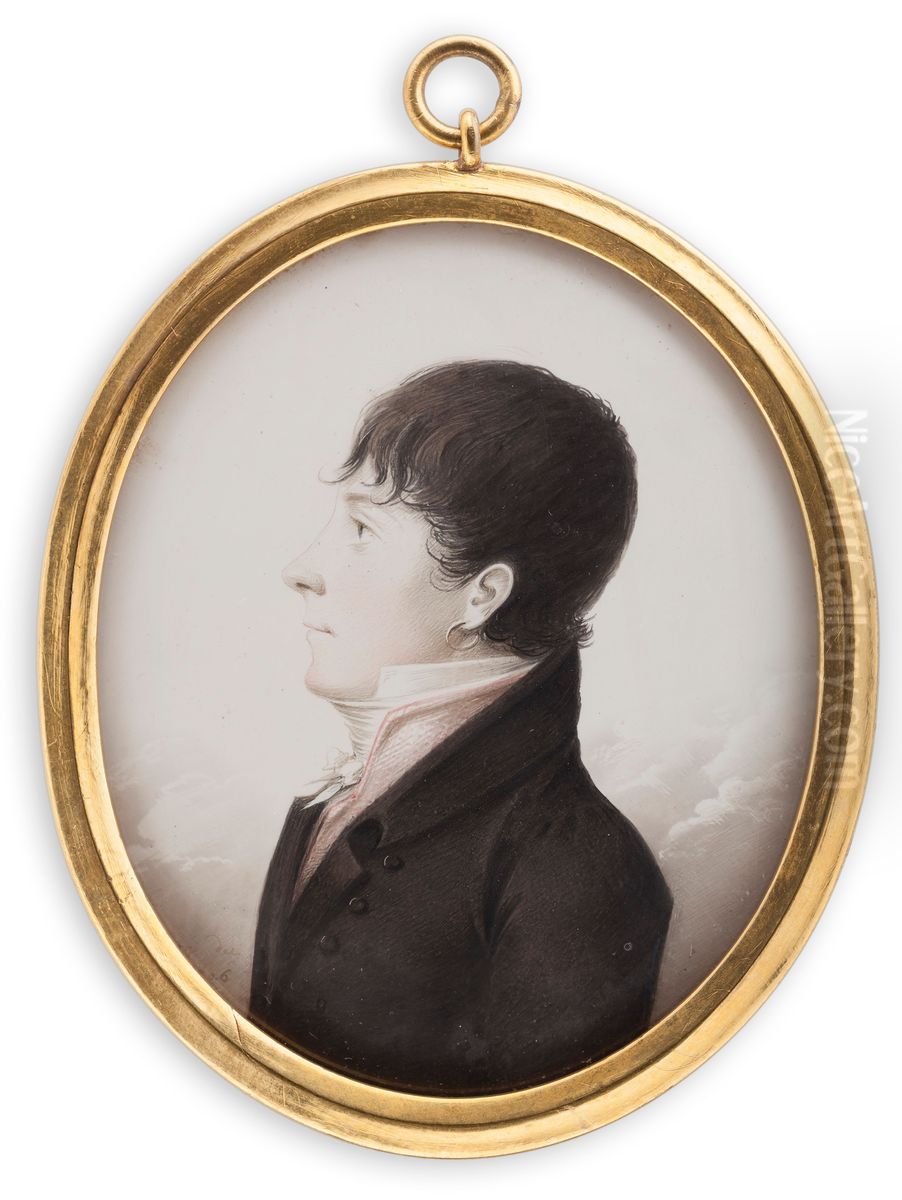 Portrait of a young Man Oil Painting by Jacob Axel Gillberg