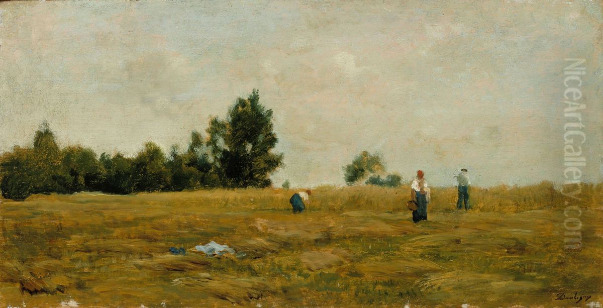 Summer Landscape Oil Painting by Charles-Francois Daubigny