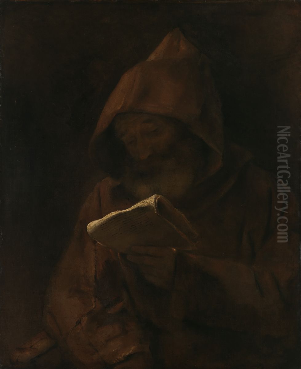 Lukeva munkki Oil Painting by Rembrandt