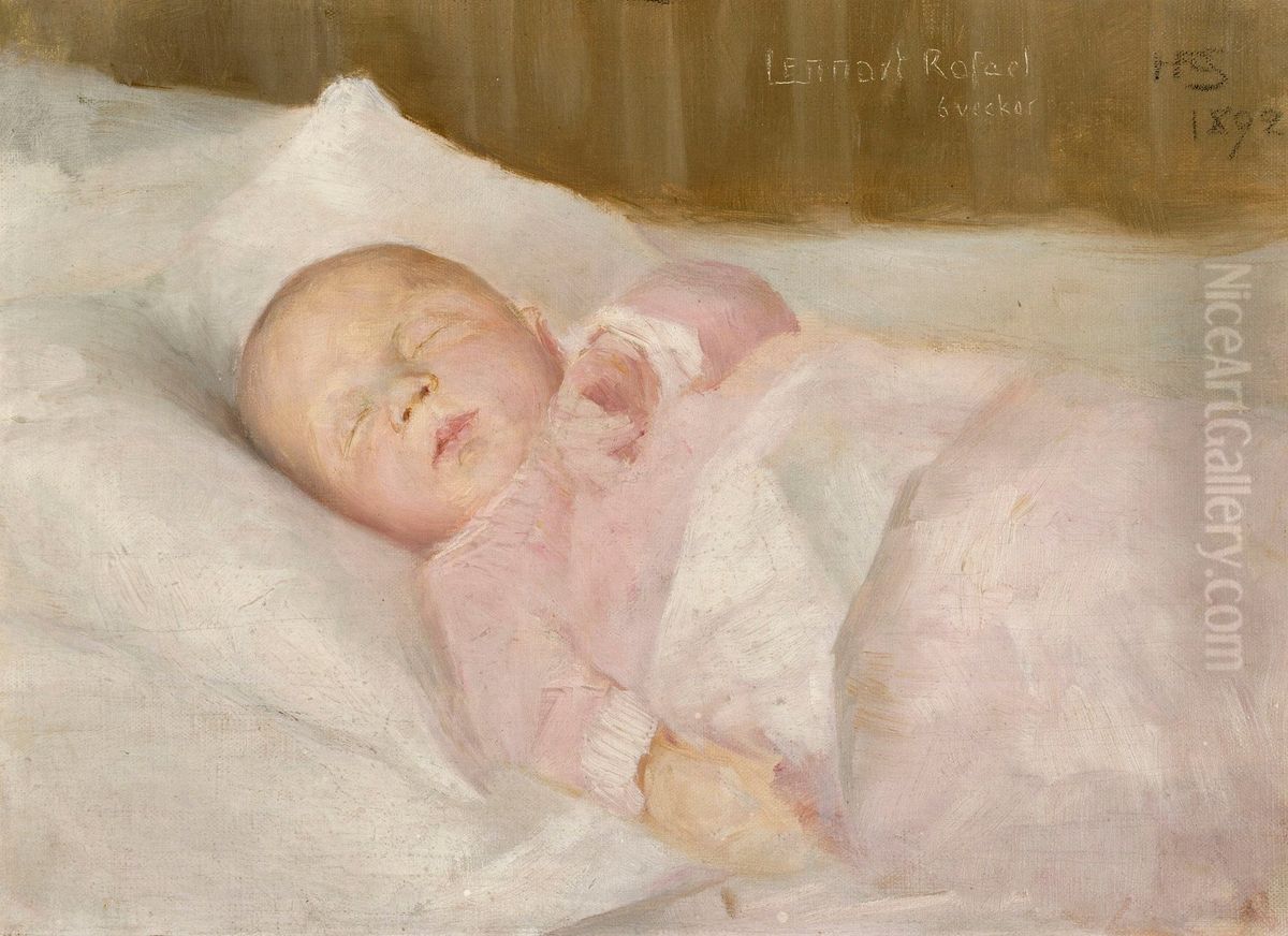 Lennart Rafael, 6 veckor Oil Painting by Hanna Frosterus-Segerstrale