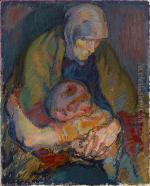 Pieta Oil Painting by Magnus Enckell