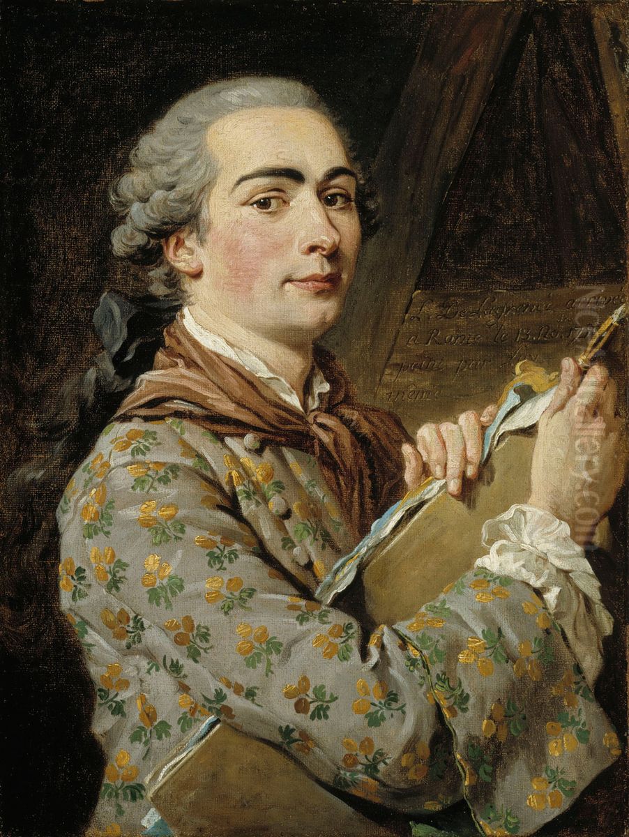 Self-Portrait Oil Painting by Louis-Jean-Francois Lagrenee