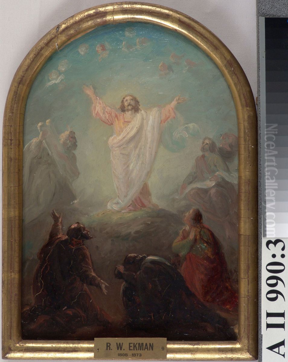 Kristuksen kirkastus, alttaritaululuonnos Oil Painting by Robert Wilhelm Ekman