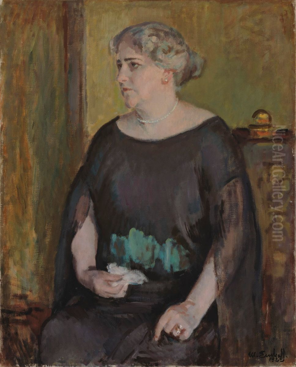 Portratt av fru Lydia Keirkner Oil Painting by Magnus Enckell