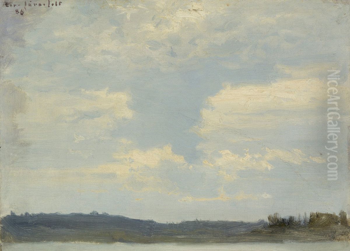 Lake Under a Cloudy Sky Oil Painting by Eero Jarnefelt