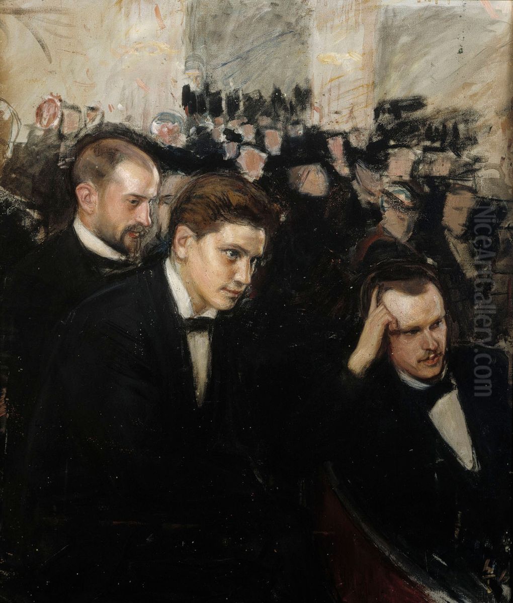 Listeners of Music Oil Painting by Magnus Enckell
