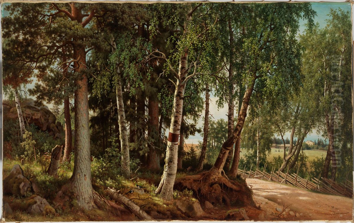 Forest Landscape from Haminalahti Oil Painting by Ferdinand von Wright