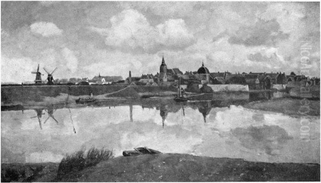 Leerdam Oil Painting by Nicolaas Bastert