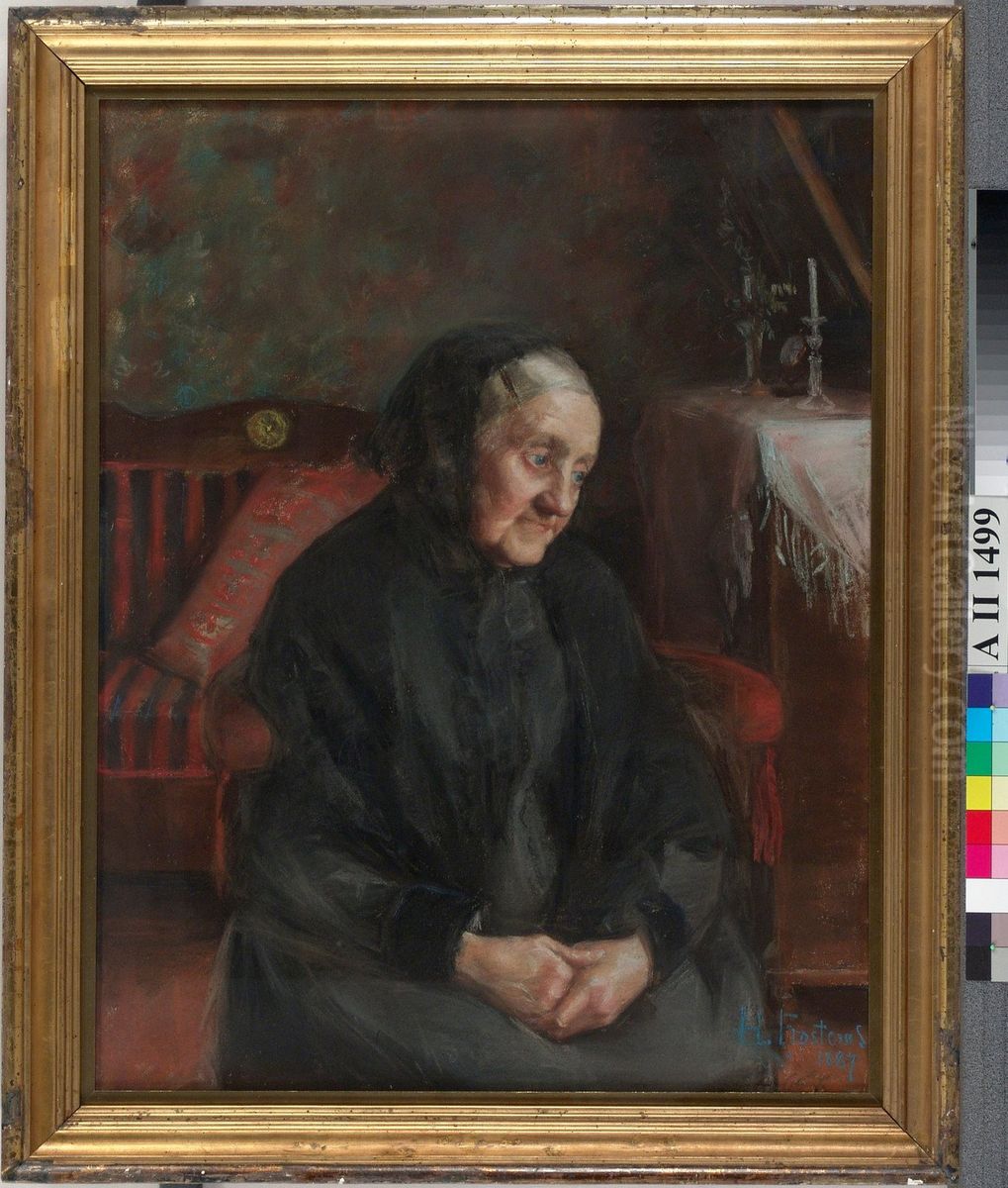 Grandmother, Portrait of Mrs. Augusta Frosterus (nee Norling) Oil Painting by Hanna Frosterus-Segerstrale