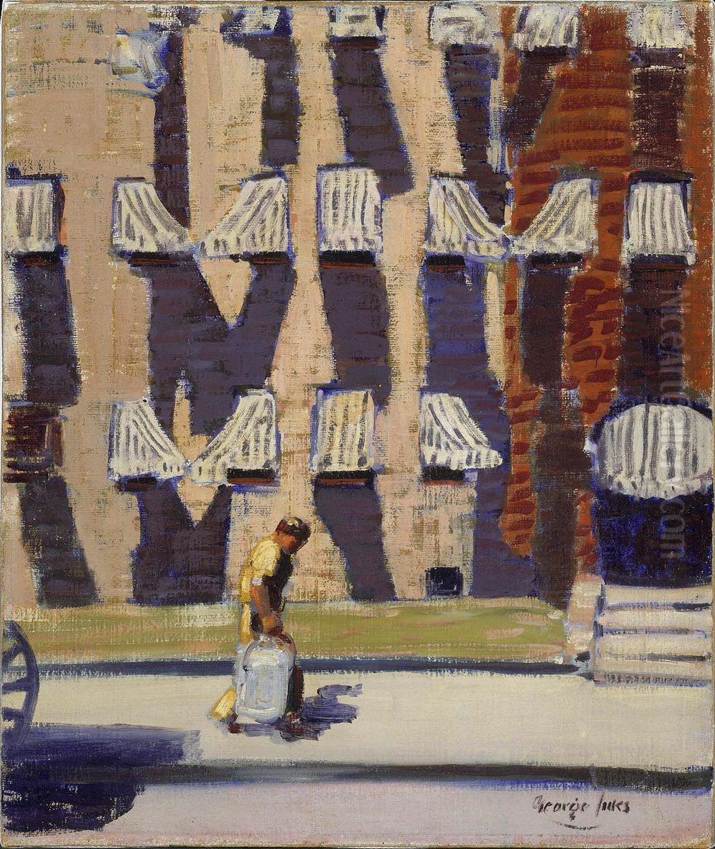 Noontime, St. Botolph Street, Boston Oil Painting by George Luks