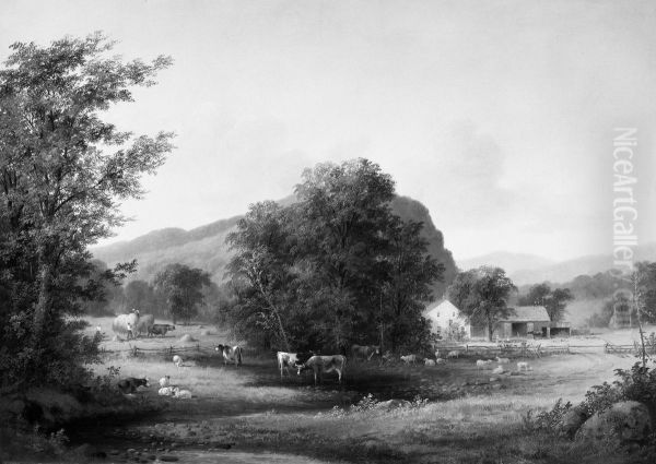 Summer Landscape Oil Painting by George Henry Durrie