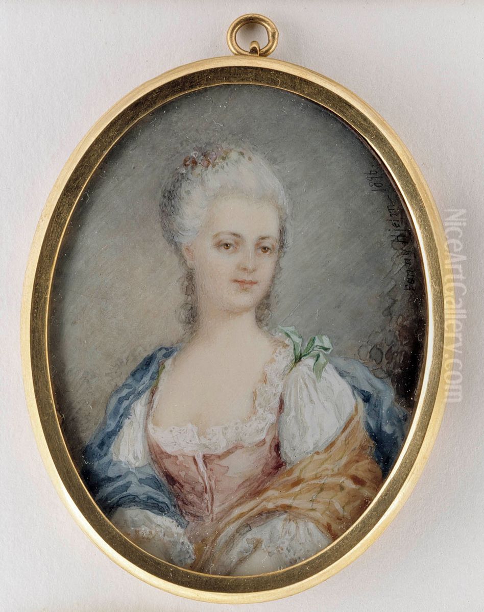 Portratt av en ung dam Oil Painting by Fanny Hjelm