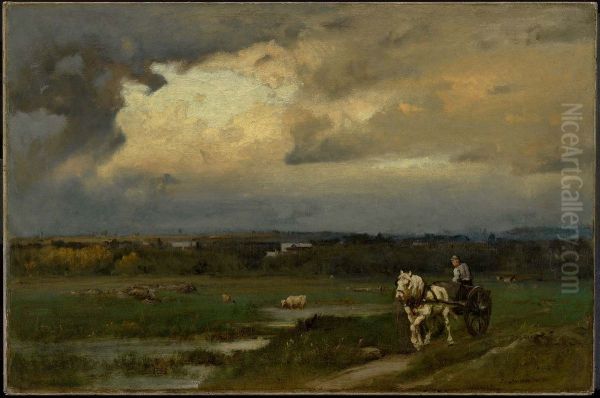 Hazy Morning Oil Painting by George Inness